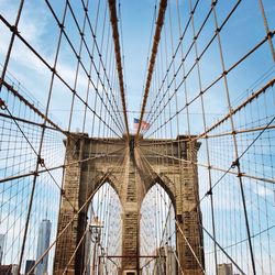 Low angle view of suspension bridge