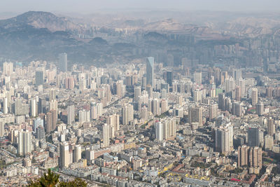 Lanzhou city view from above
