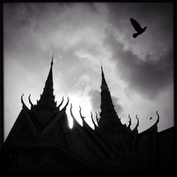 Low angle view of temple against sky