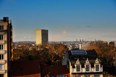 Buildings against blue sky