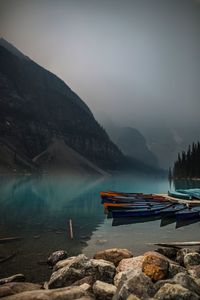 Scenic view of lake against mountains