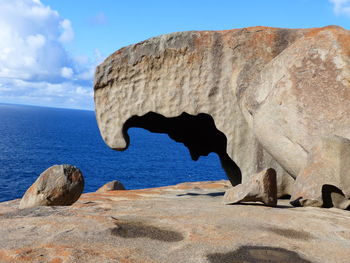 Rock formation on shore