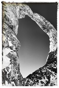 Low angle view of rock formations