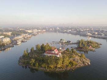 Helsinki harbour seen from the air