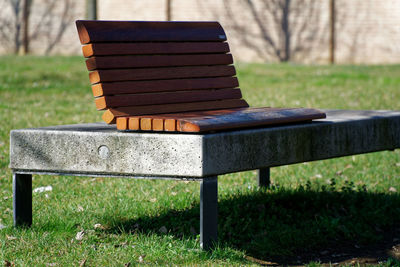 Empty bench in park