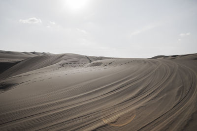 Scenic view of desert against sky