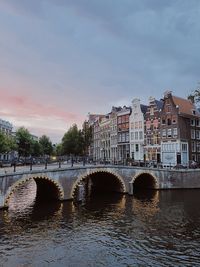 Bridge over river against sky