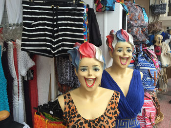 Mannequins in clothing store