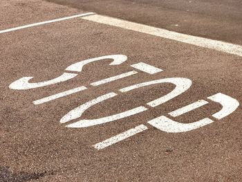 High angle view of road