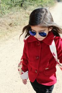Girl wearing sunglasses