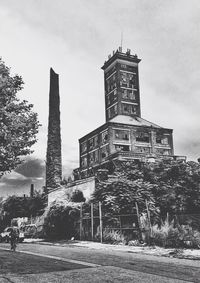 Low angle view of tower against sky