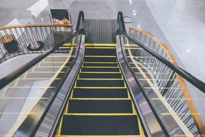 High angle view of stairs