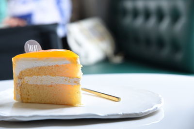 Close-up of dessert in plate