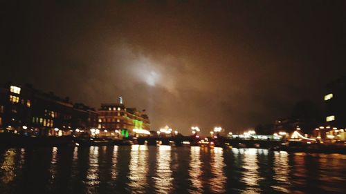 Illuminated city at night