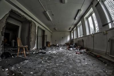 Interior of abandoned building