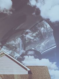 Low angle view of snow covered mountain