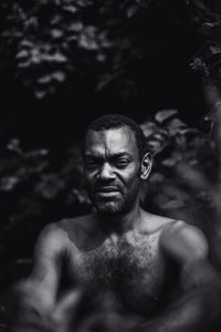 Portrait of shirtless black man
