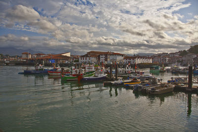 Boats in harbor