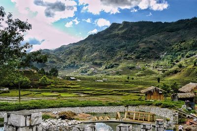 Scenic view of mountains against sky