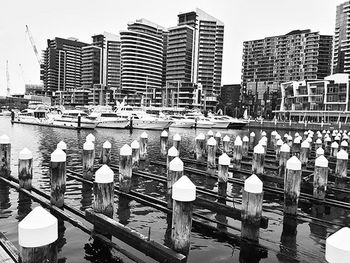 View of boats in harbor