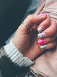 Close-up of woman hand with tattoo