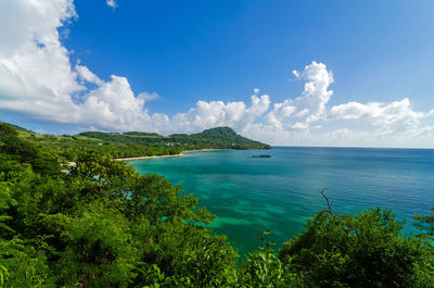 View of sea against cloudy sky