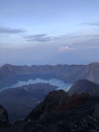 Scenic view of mountains against sky