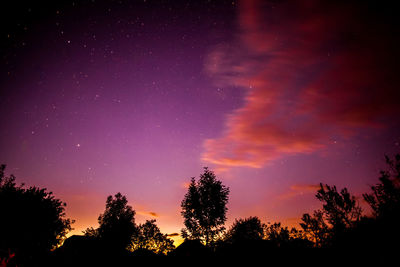 Low angle view of star field against star field