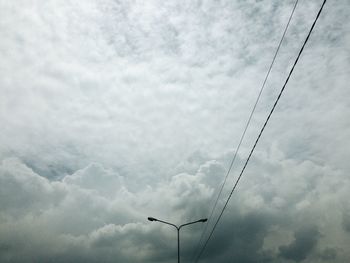 Low angle view of cables against sky