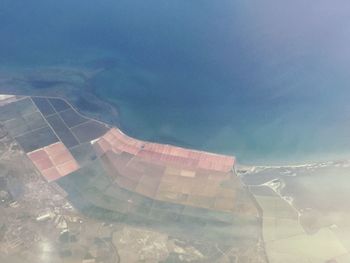 Aerial view of sea seen from airplane