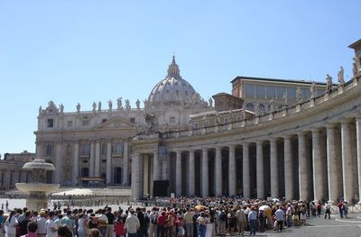 Group of people in front of building
