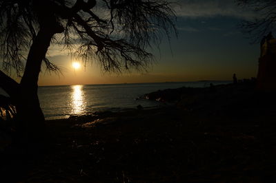 Scenic view of sea during sunset