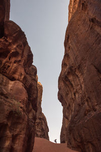 Low angle view of rock formations