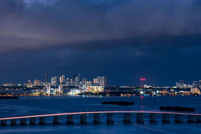 Illuminated city at night