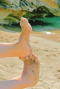 Close-up of water on beach