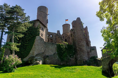 Low angle view of historical building against sky