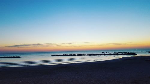 Scenic view of sea at sunset