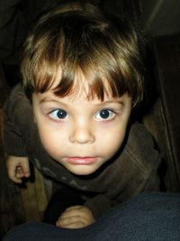 High angle portrait of cute boy