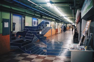 Woman in subway station