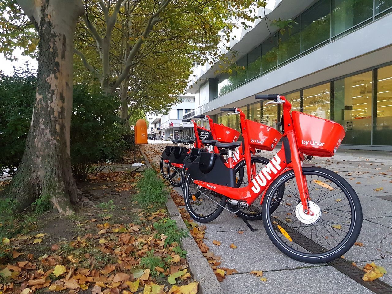 BICYCLE ON STREET AGAINST BUILDINGS