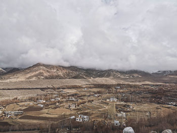 High angle view of townscape against sky