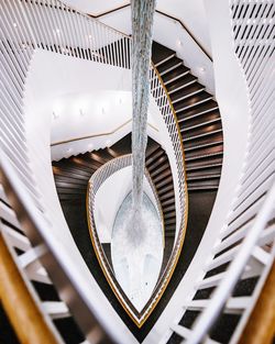 High angle view of spiral staircase