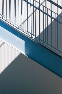 Close-up of railing against sky