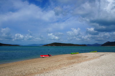 Scenic view of beach against sky