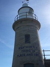 Low angle view of lighthouse