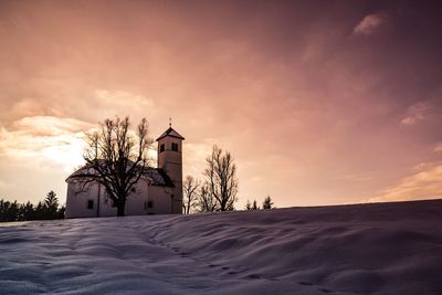 Church against sky during winter