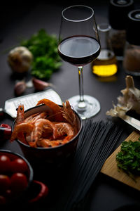 Close-up of food on table