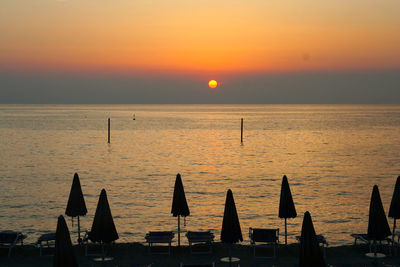 Scenic view of sea during sunset