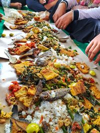 Traditional mukbang culture in indonesia country that called padangan