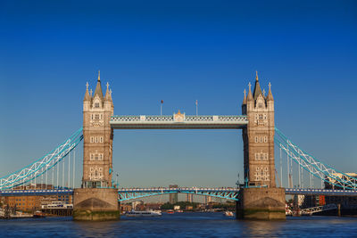 Low angle view of suspension bridge